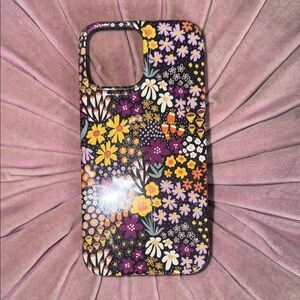 Floral Pattern Phone Case - Black and Multicolor for iPhone 13 Pro Max